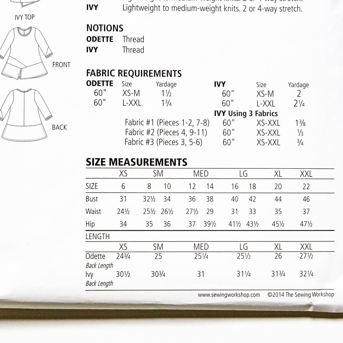 The Sewing Workshop: Odette and Ivy Tops