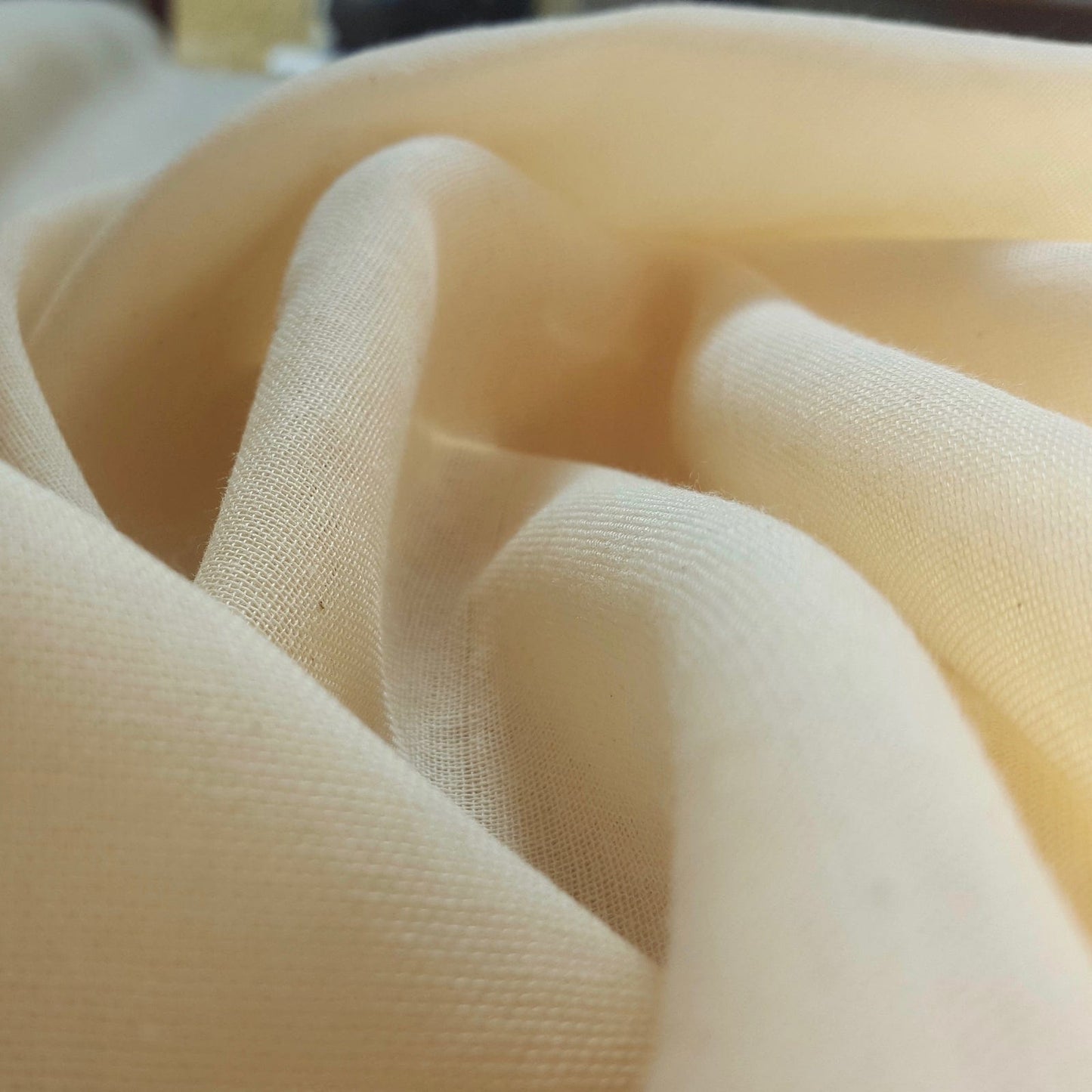 44cm Piece Organic Cotton Muslin Fabric, Undyed & Unfinished