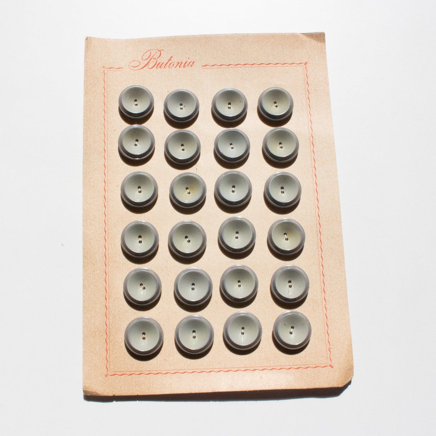 6 Vintage Italian Plastic Buttons in Shades of Grey - 20 mm