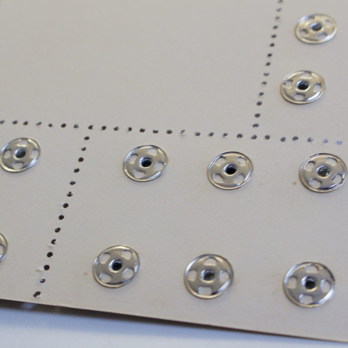 36 Vintage Silver Metal Snaps on Card - 10 mm
